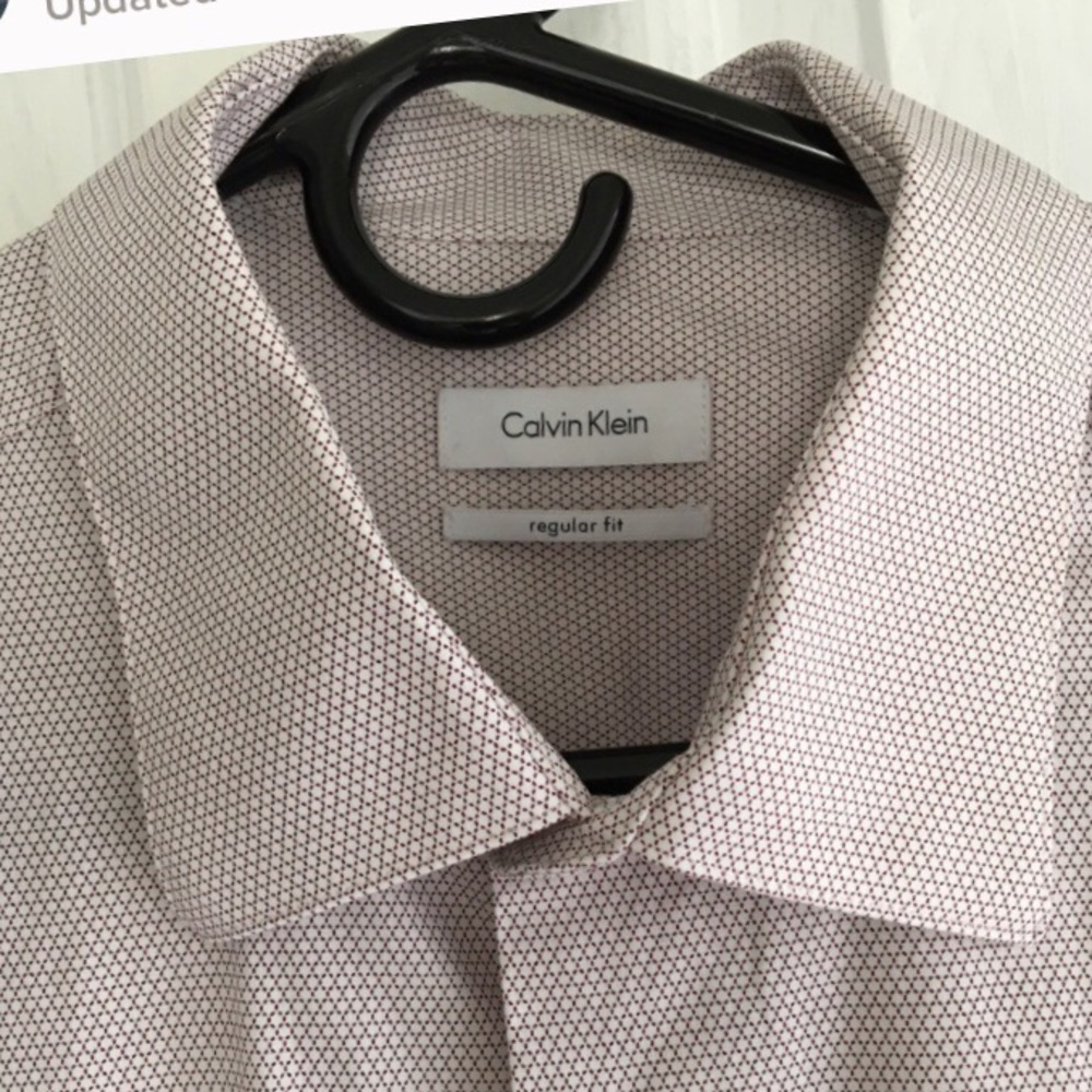 Calvin Klein Men's Dress Shirt - White and Black